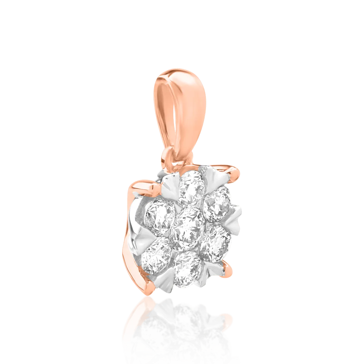 Pandantiv din aur roz cu diamante de 0.34ct