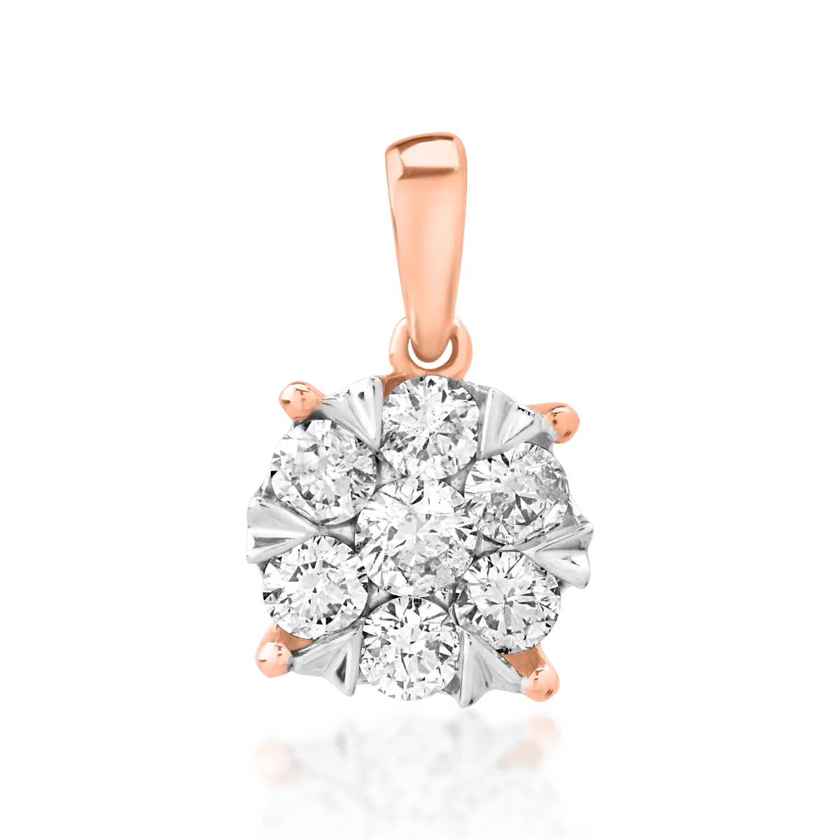 18K rose gold pendant with 0.2ct diamonds