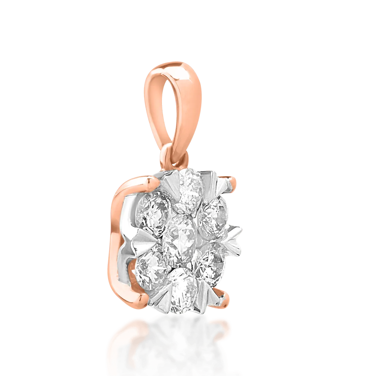 18K rose gold pendant with 0.2ct diamonds