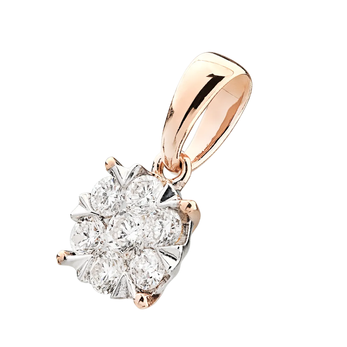 Zawieszka z 18-karatowego białego różowego złota z brylantami 0,2 ct