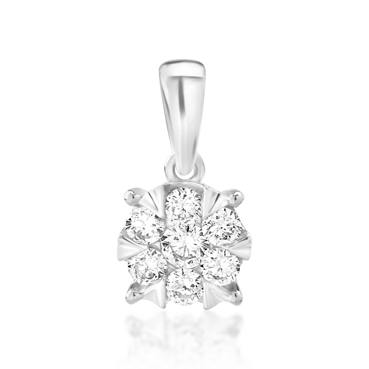 Pandantiv din aur alb de 18K cu diamante de 0.25ct