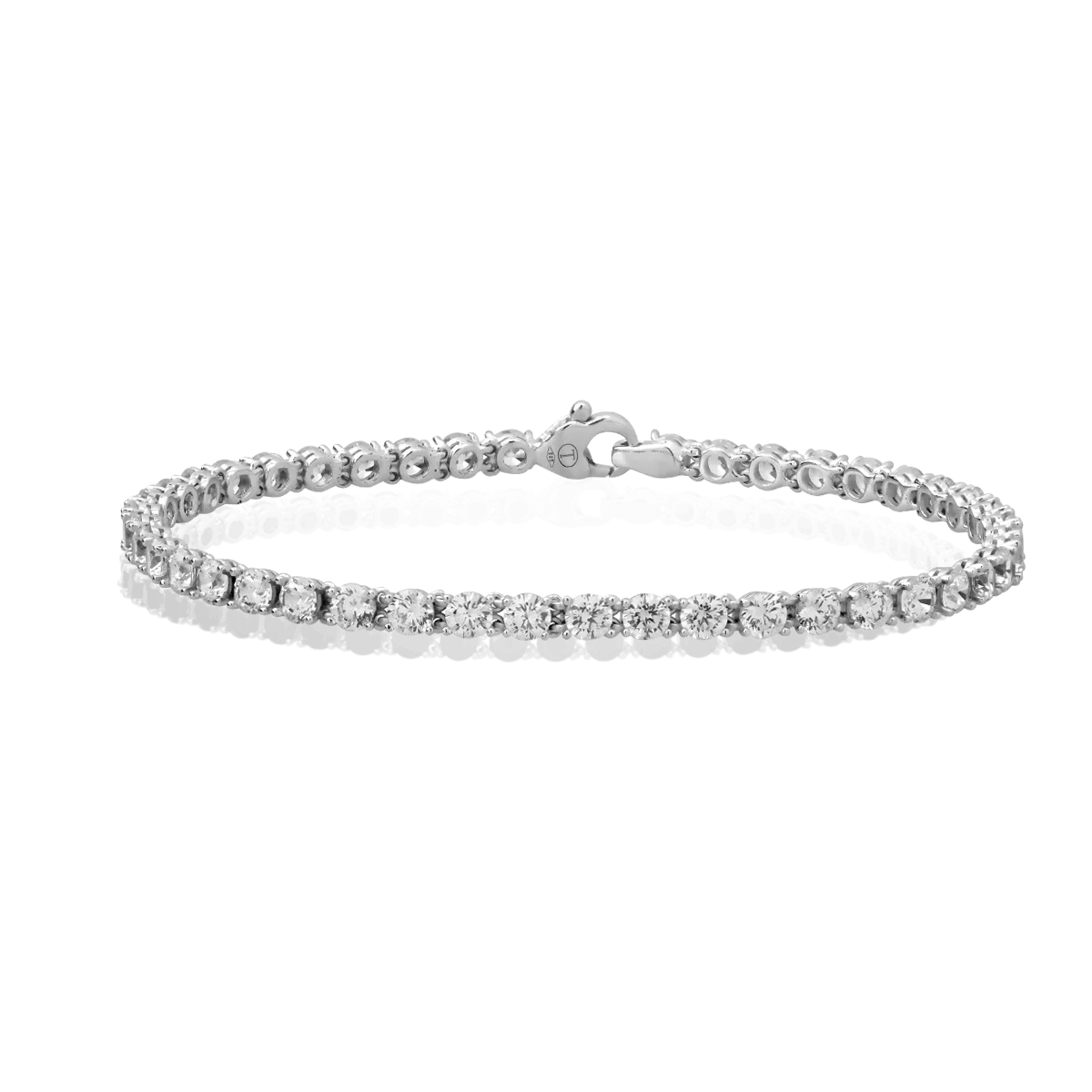 Bransoletka tenisowa z białego złota 14K-53076