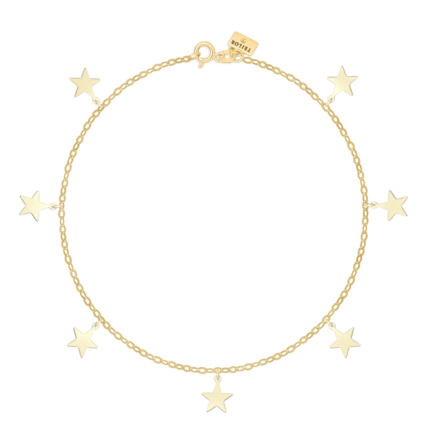 14K yellow gold stars bracelet