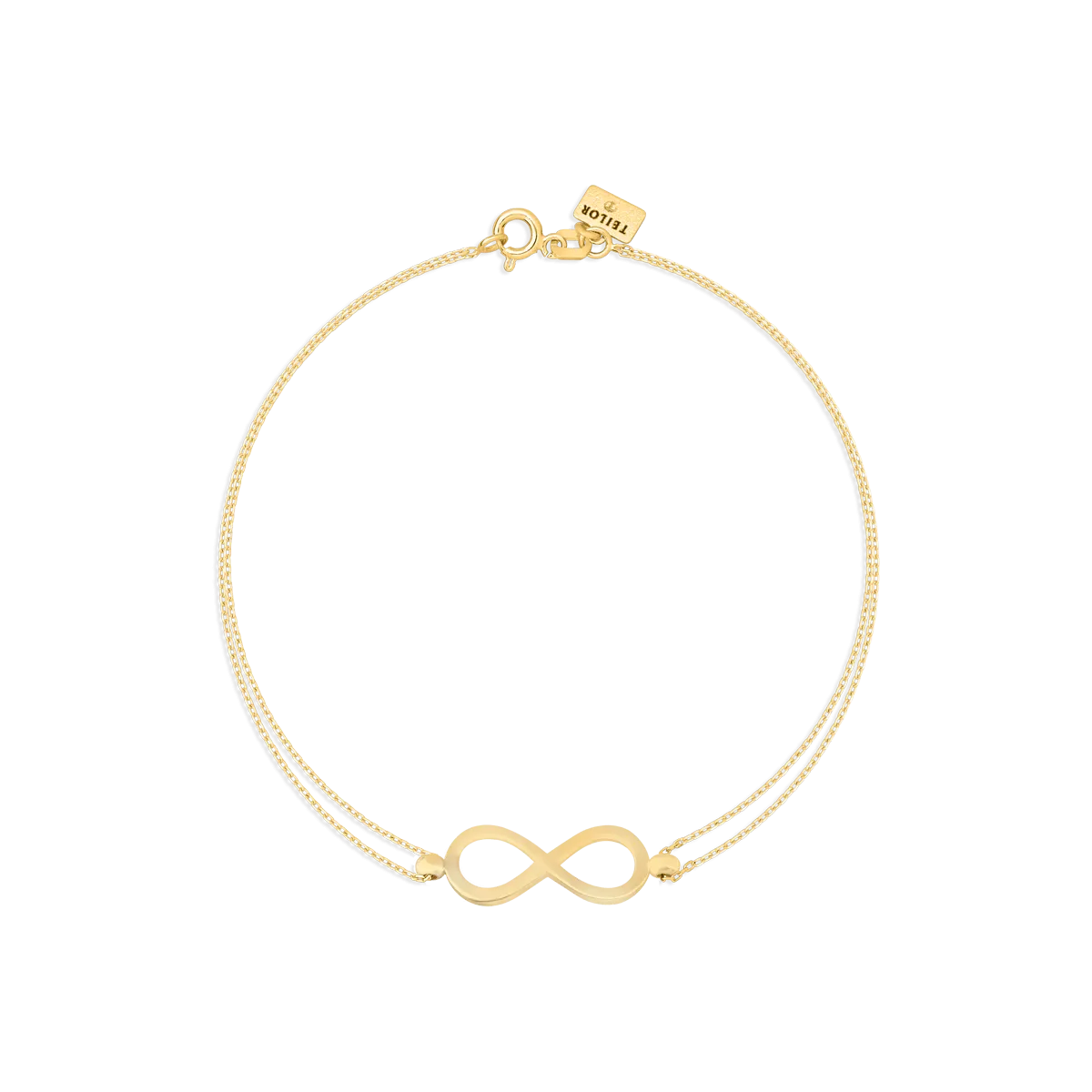 14K yellow gold infinity bracelet