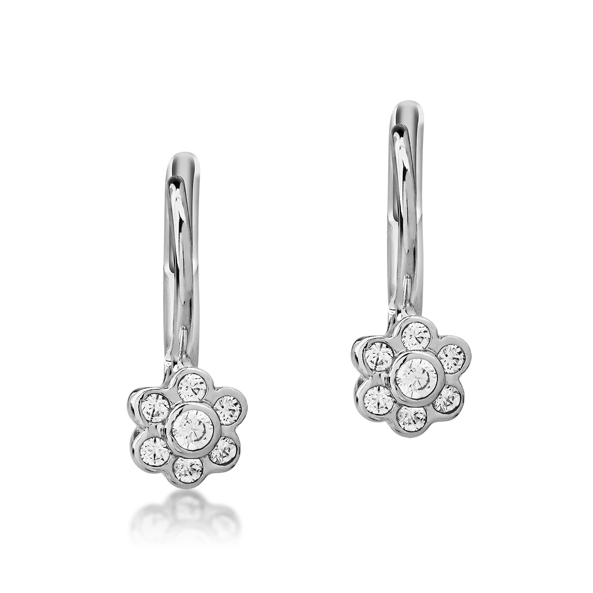 14K white gold earrings