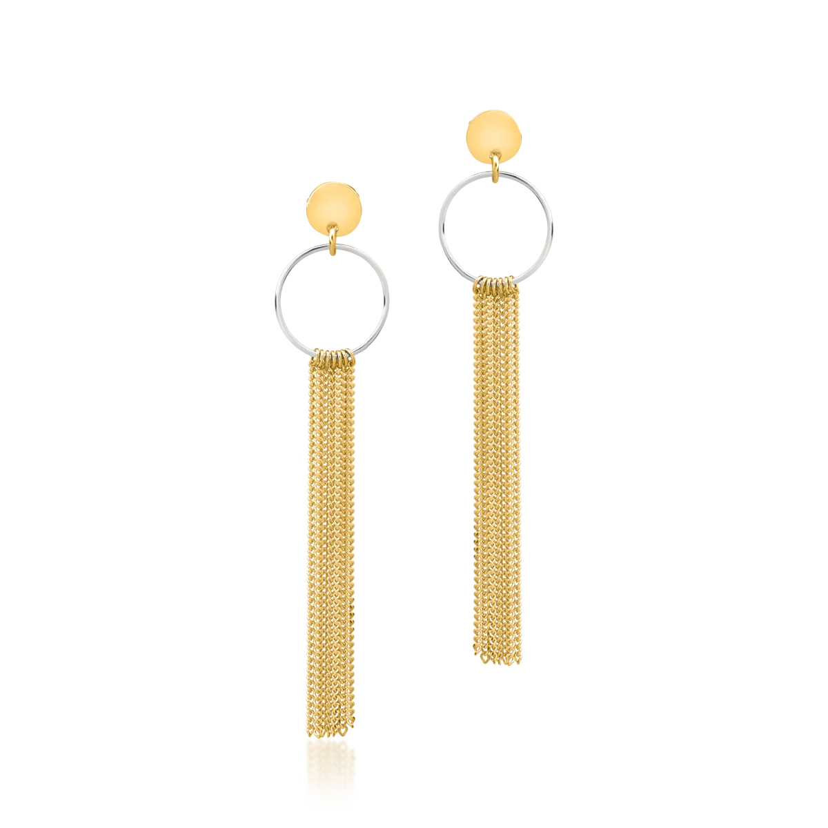 14K white-yellow gold earrings