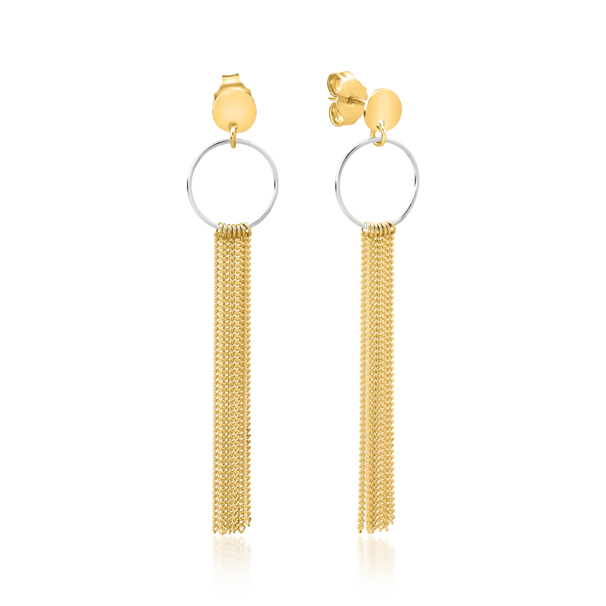 14K white-yellow gold earrings
