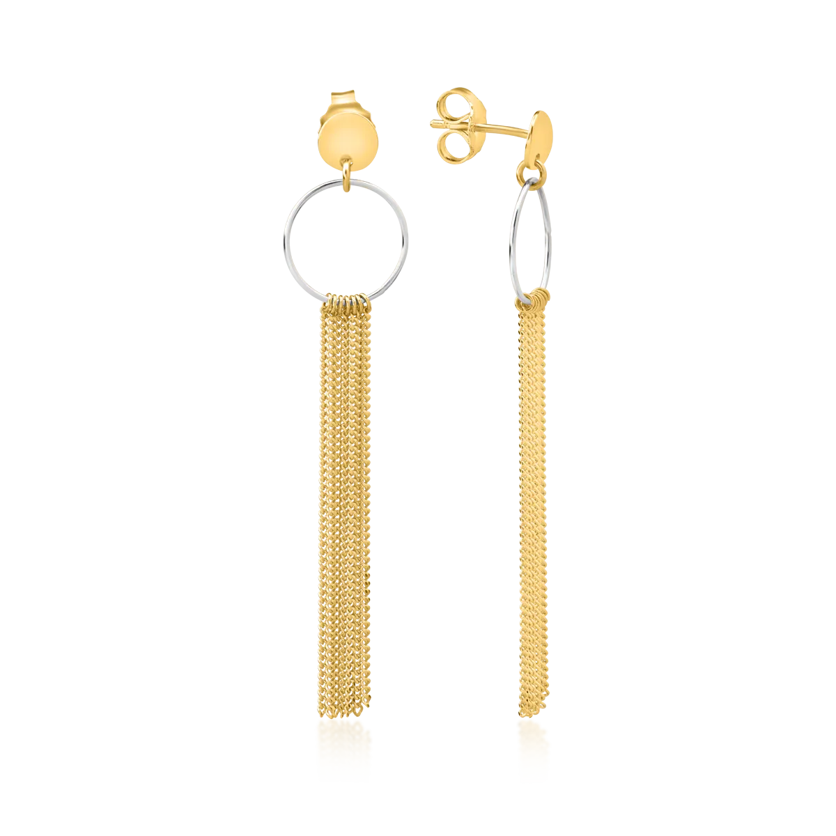 14K white-yellow gold earrings