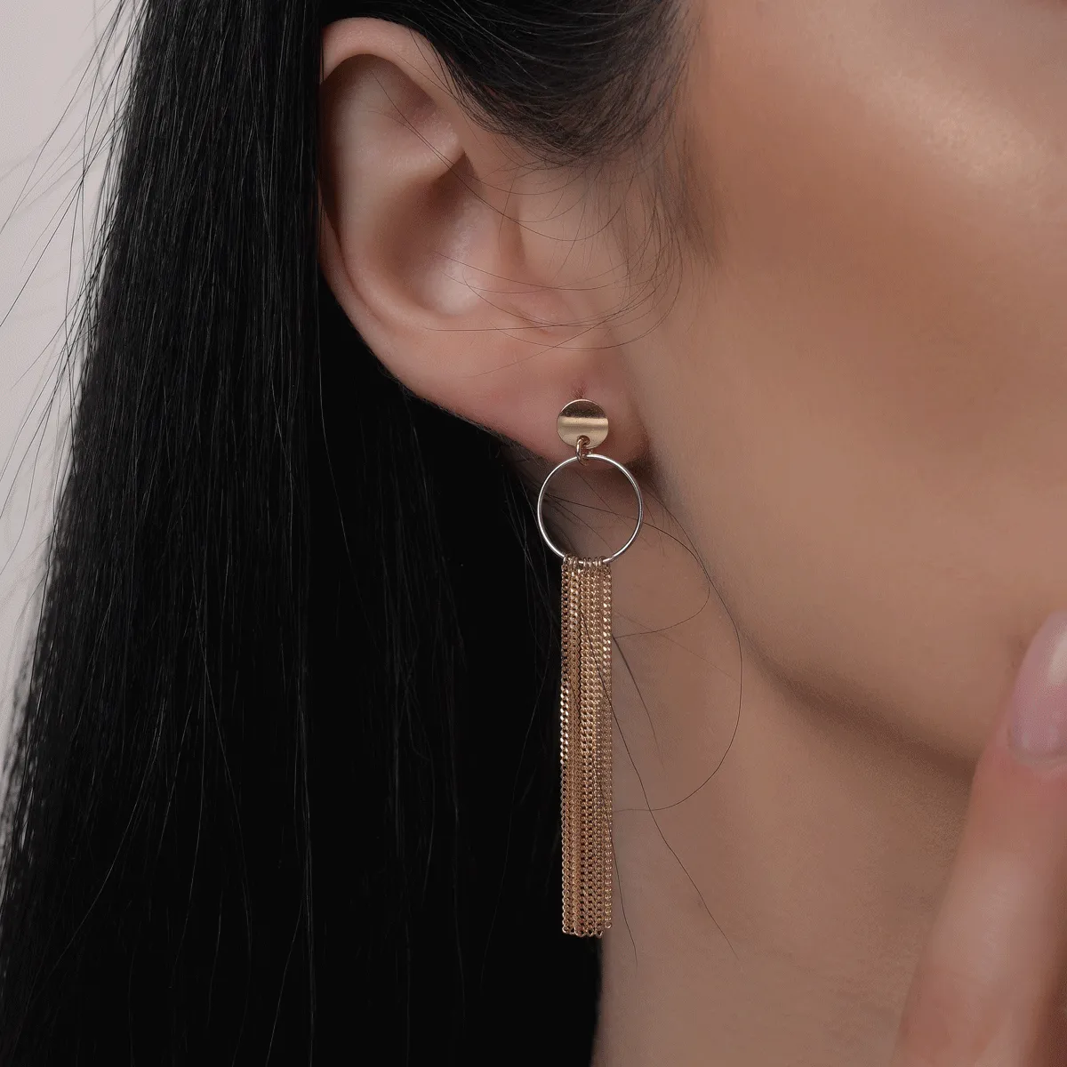 14K white-yellow gold earrings