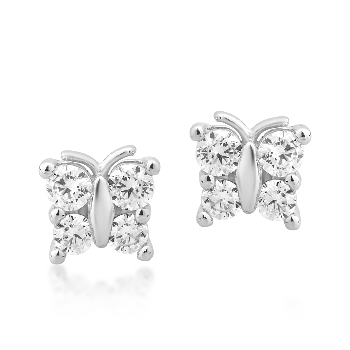 14K white gold butterfies earrings