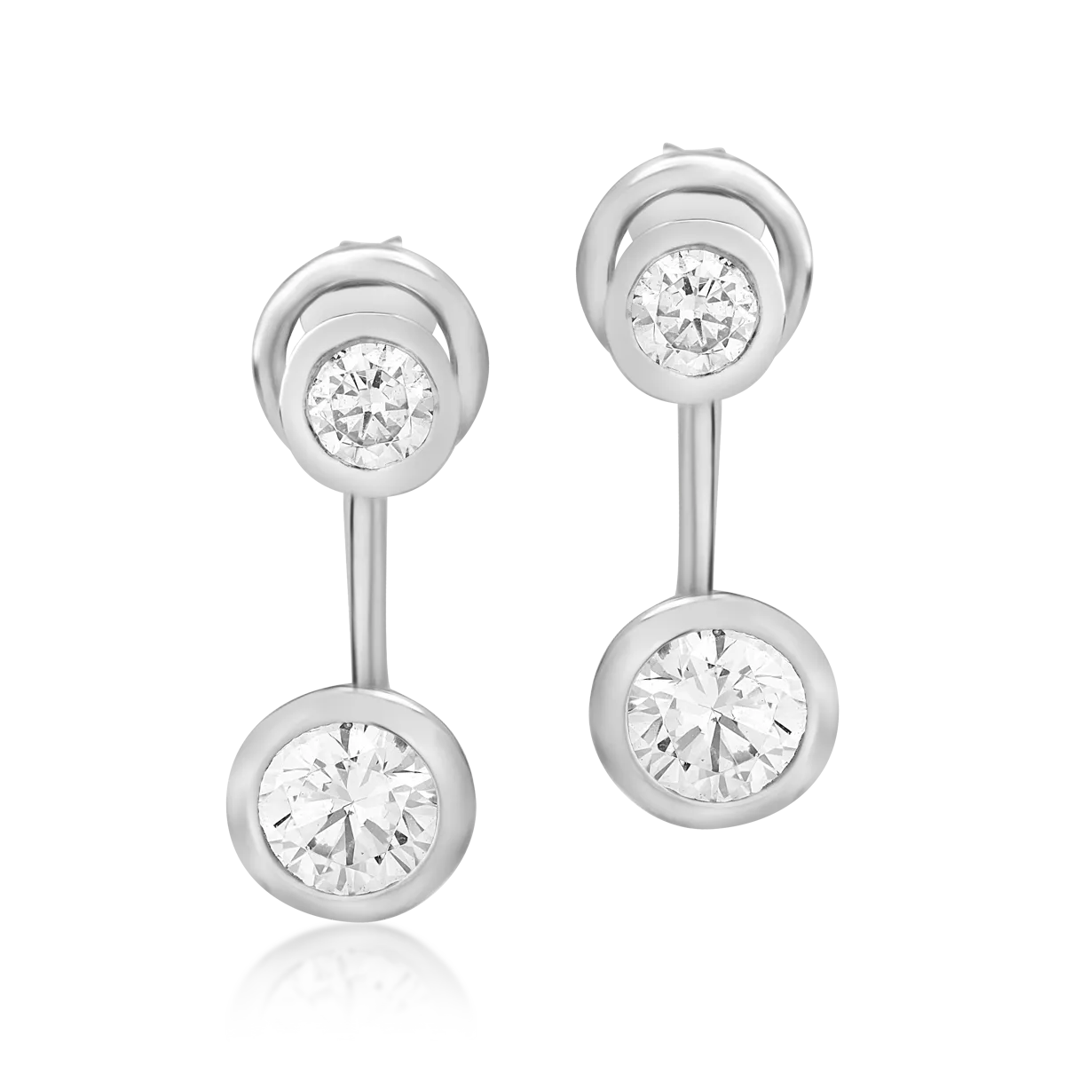 Cercei din aur alb de 14K-53209