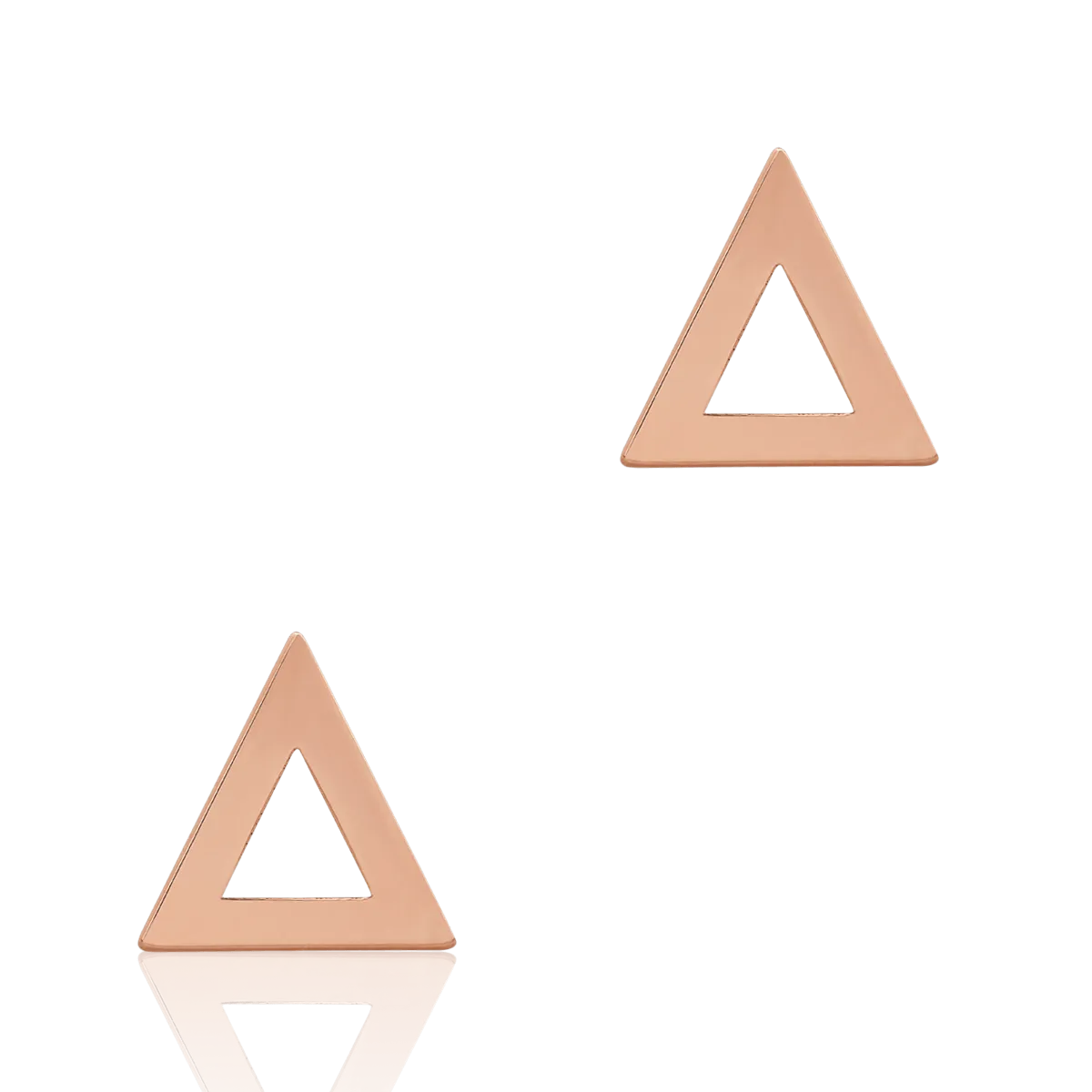 Háromszög alakú fülbevaló 14K-os rózsaszín aranyból