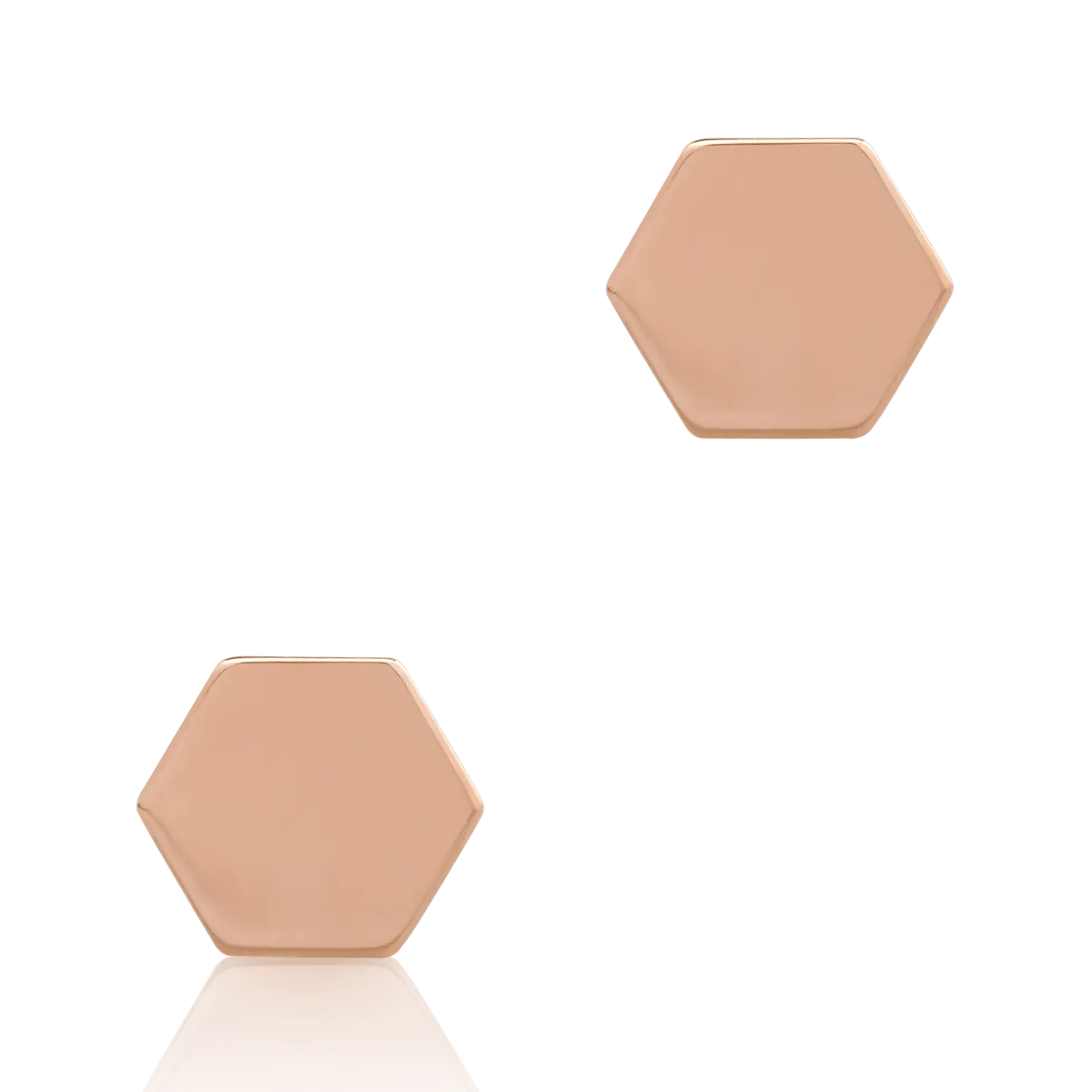 Cercei geometrici din aur roz de 14K