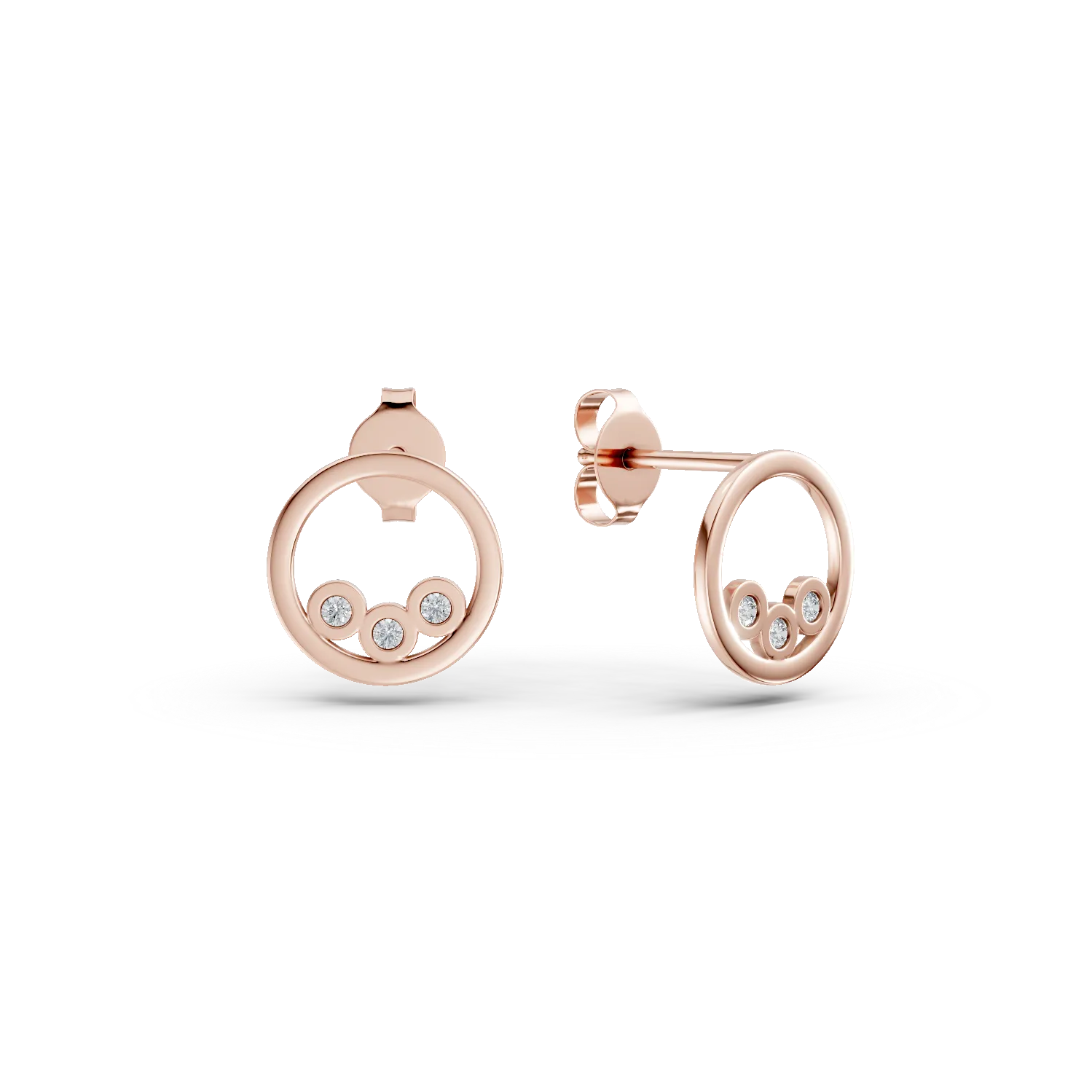 14K розови златни обеци