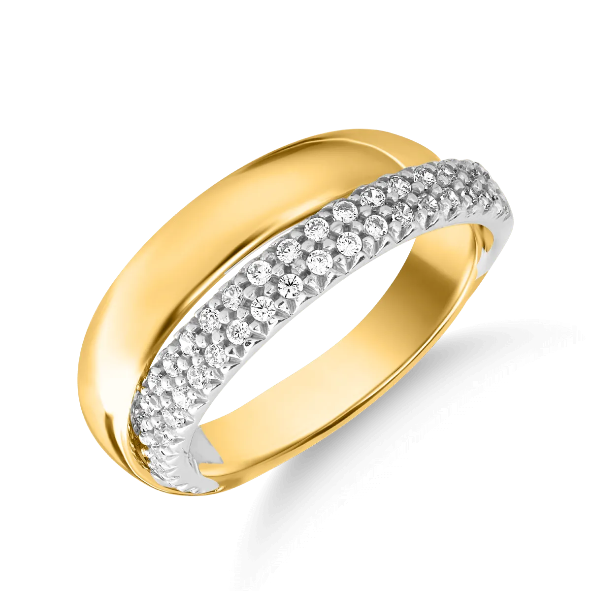 14K yellow-white gold ring