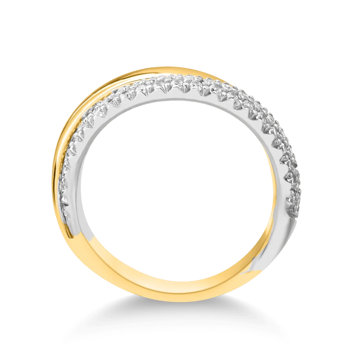 Gyűrű 14K-os fehér-sárga aranyból.