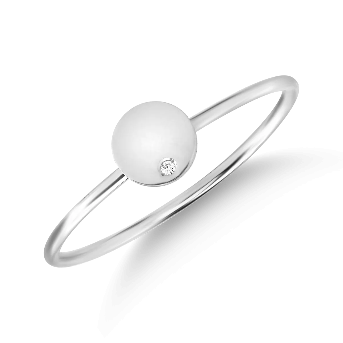 14K white gold coin ring