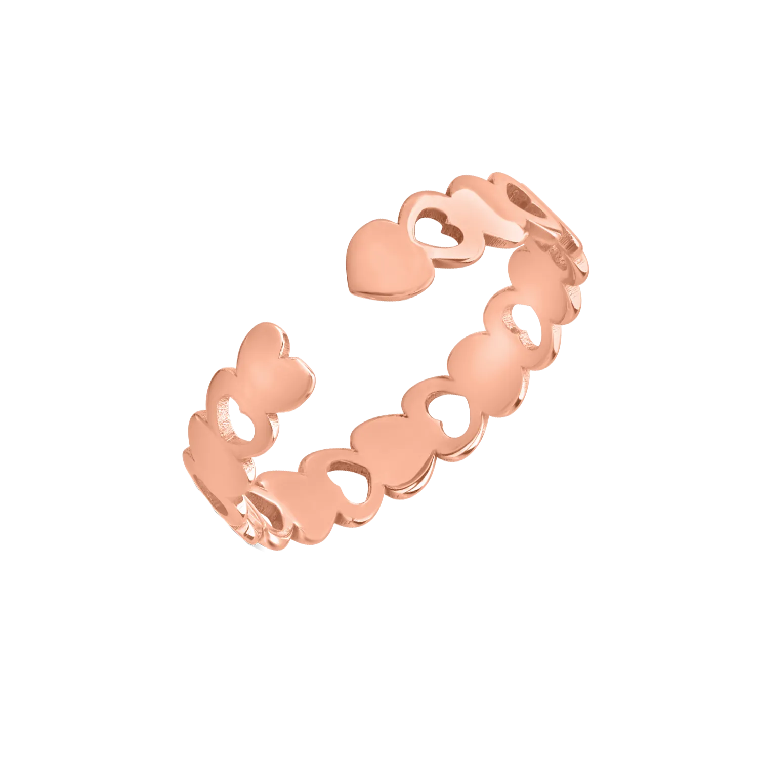 Inel cu inimioare din aur roz