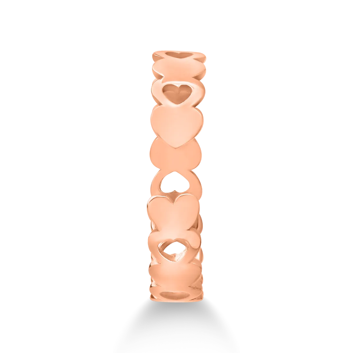 Inel cu inimioare din aur roz