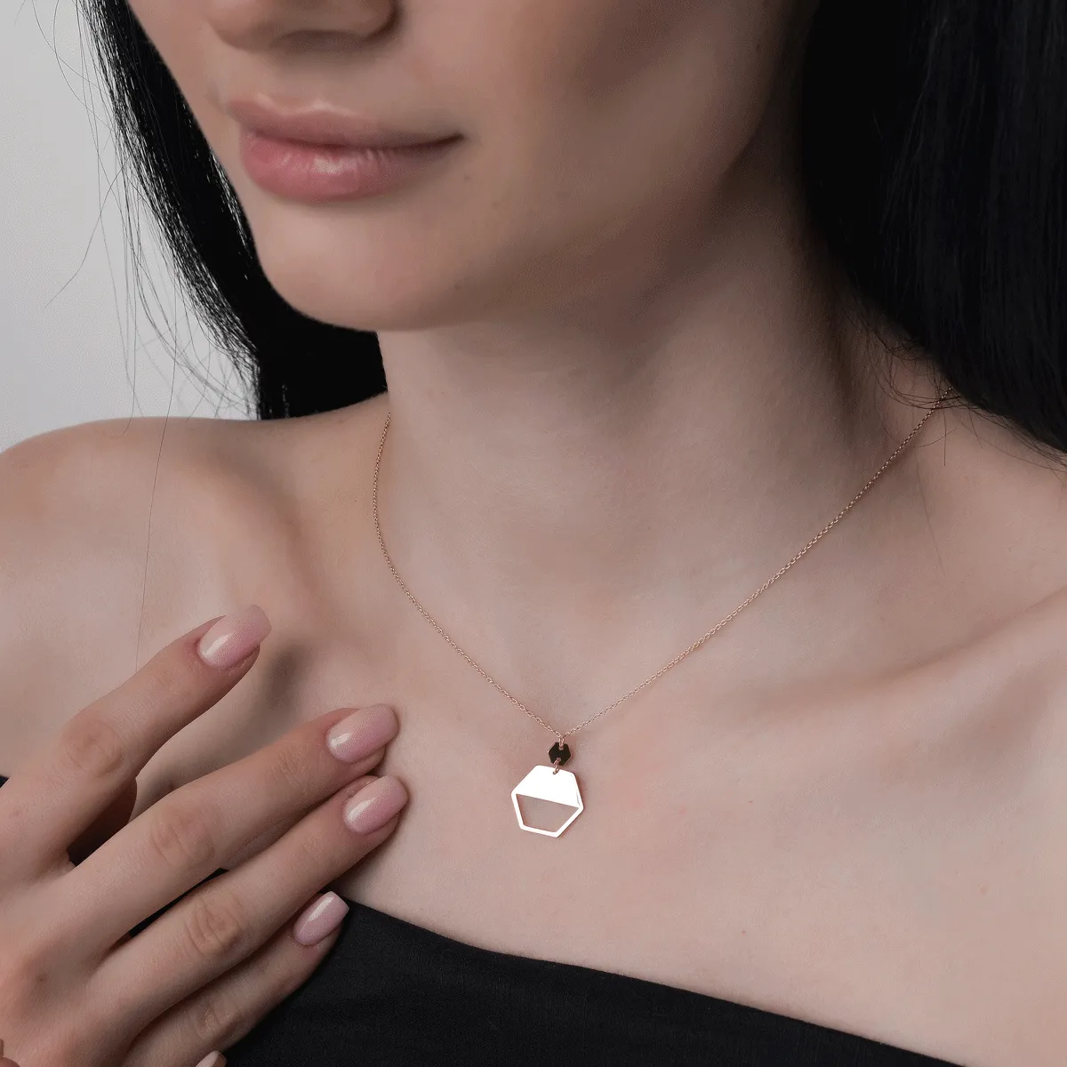 14K rose gold pendant necklace