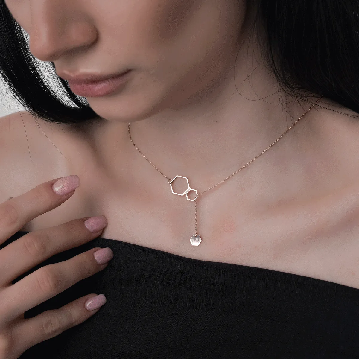 14K rose gold pendant necklace