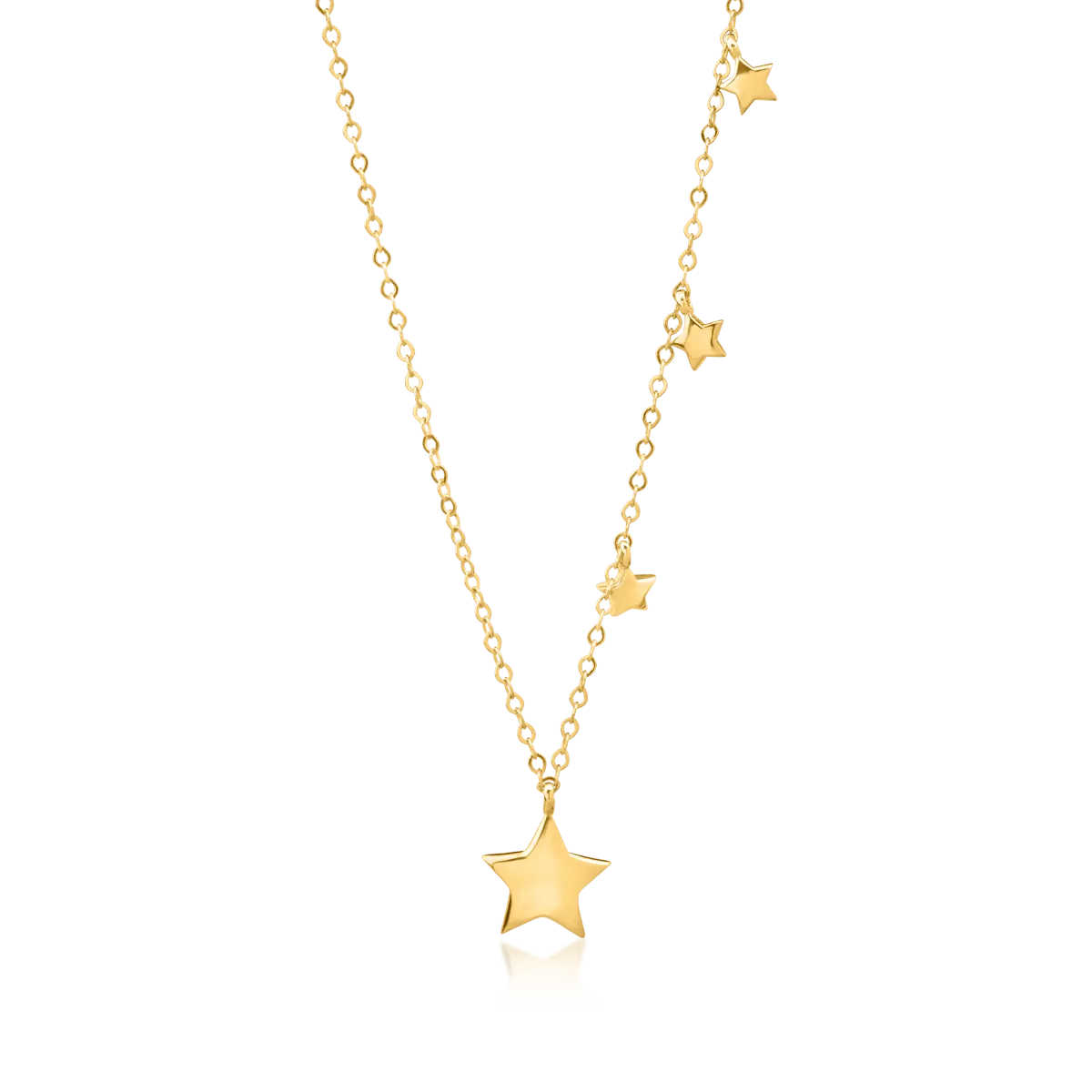 Colier cu stele din aur galben de 14K