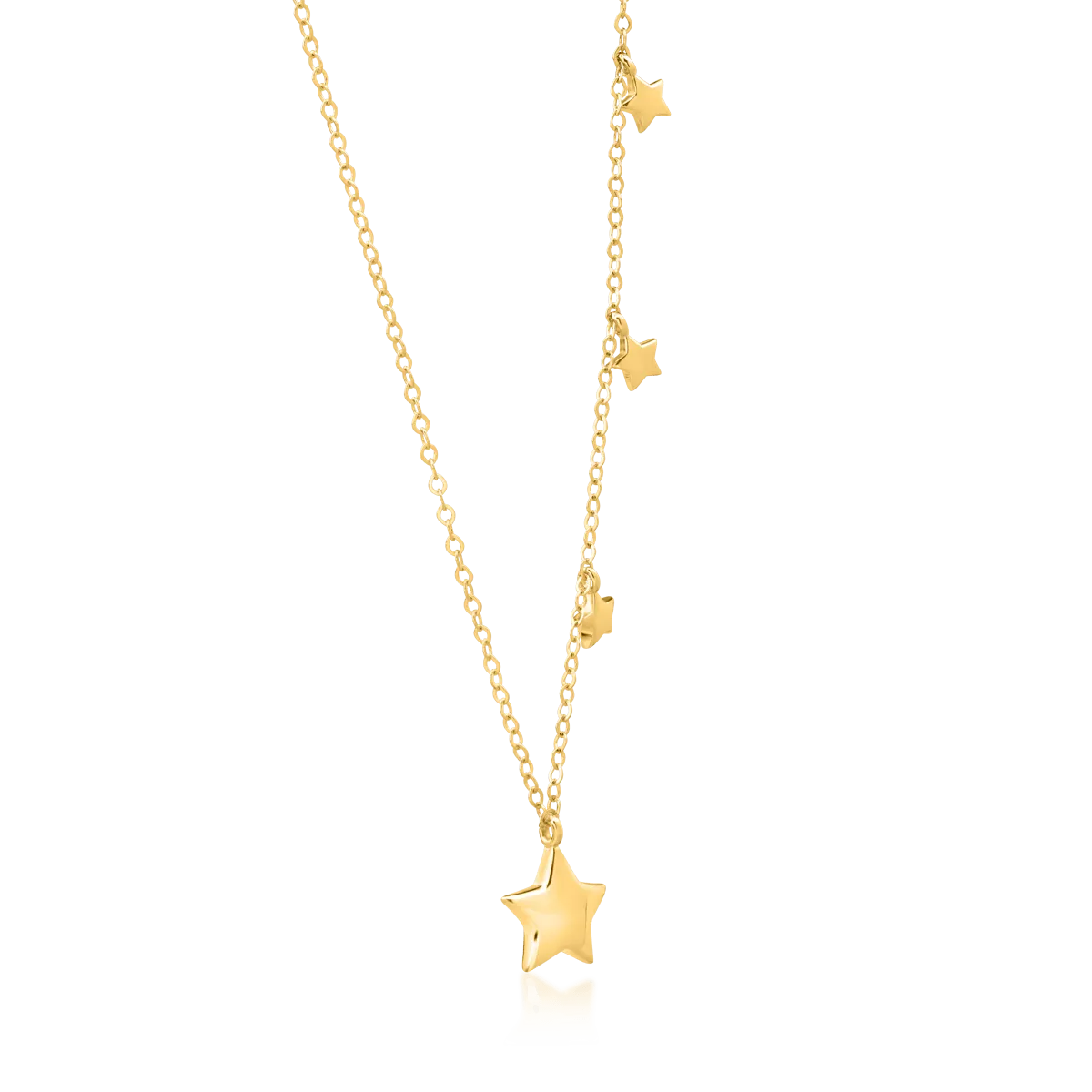 14K yellow gold necklace with stars