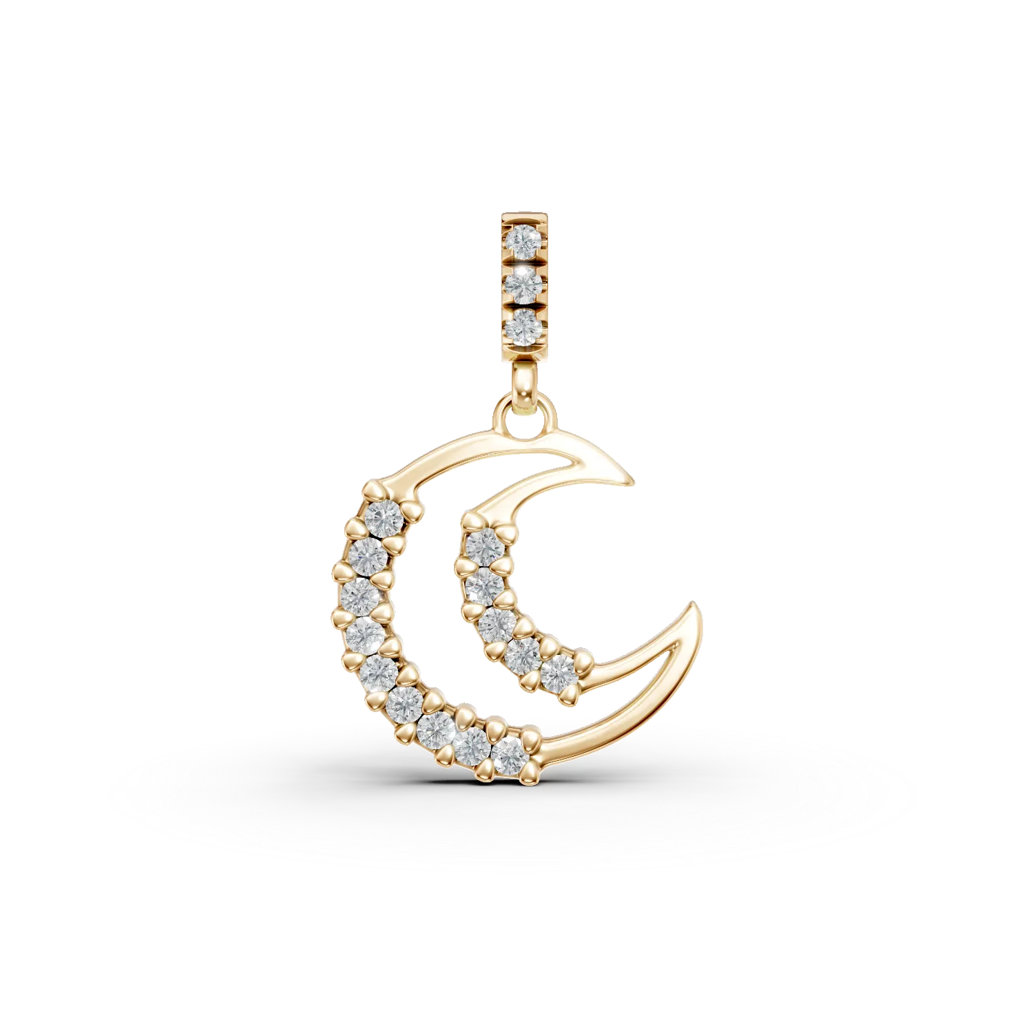 Висулка полумесец от 14K жълто злато