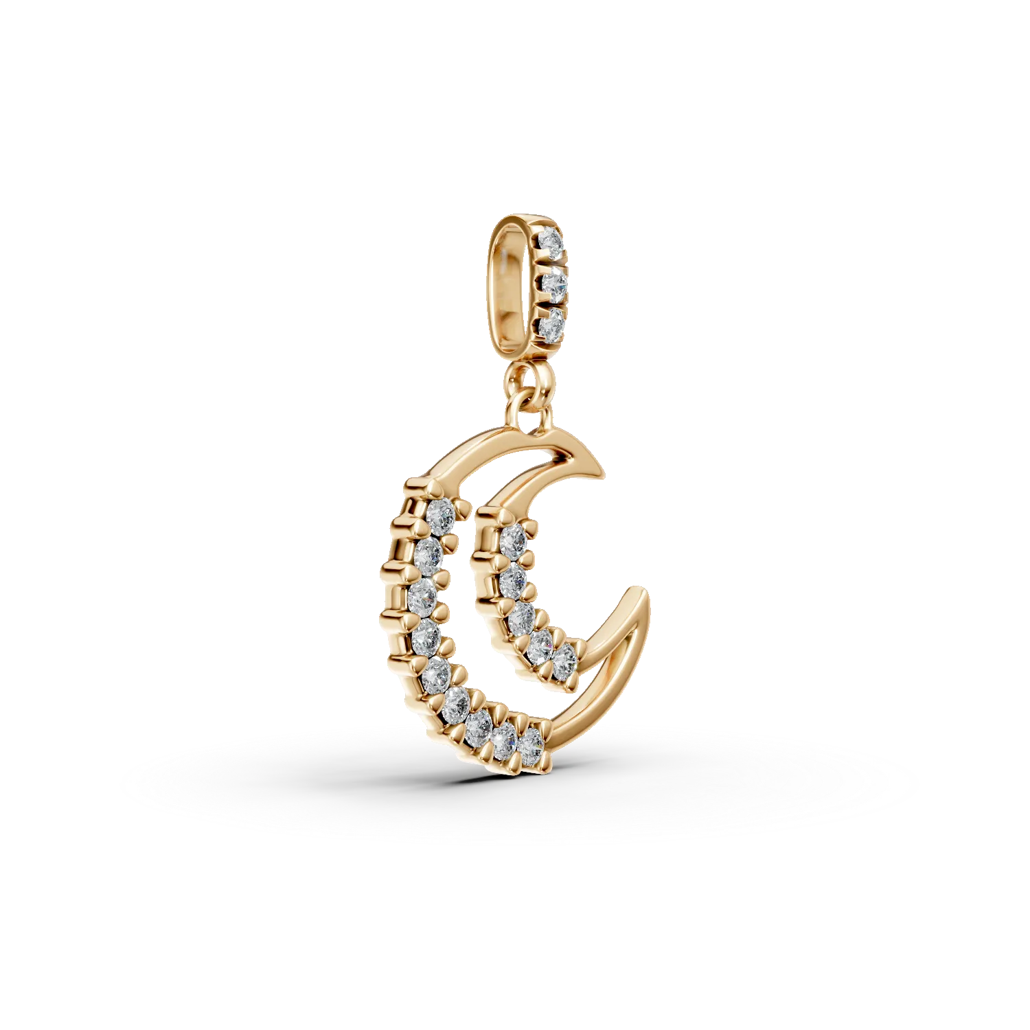 Висулка полумесец от 14K жълто злато