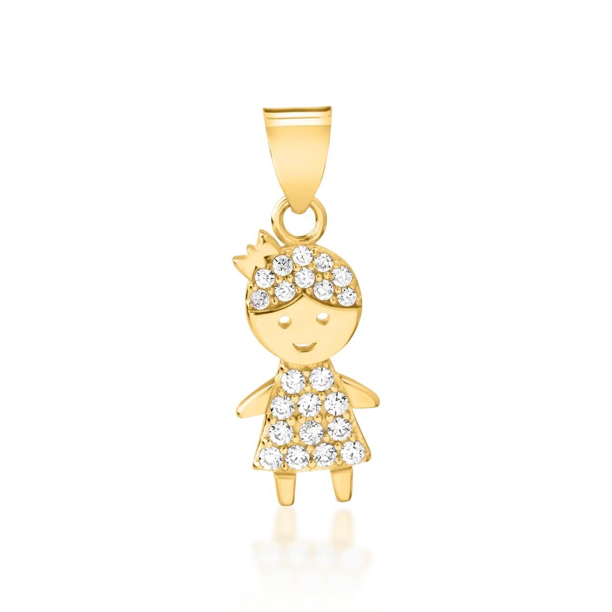 14K yellow gold girl pendant