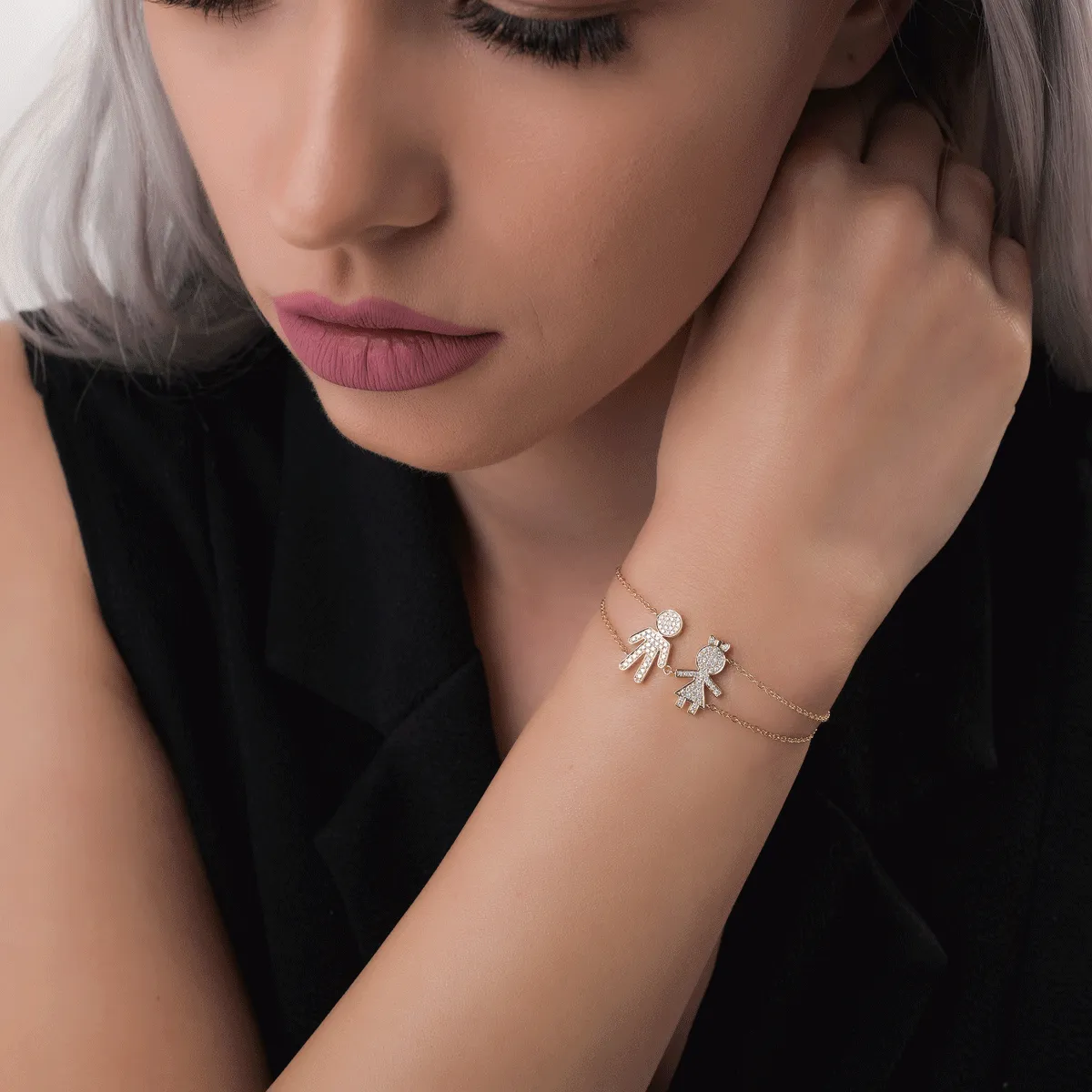 18K yellow gold bracelet with 0.33ct diamonds