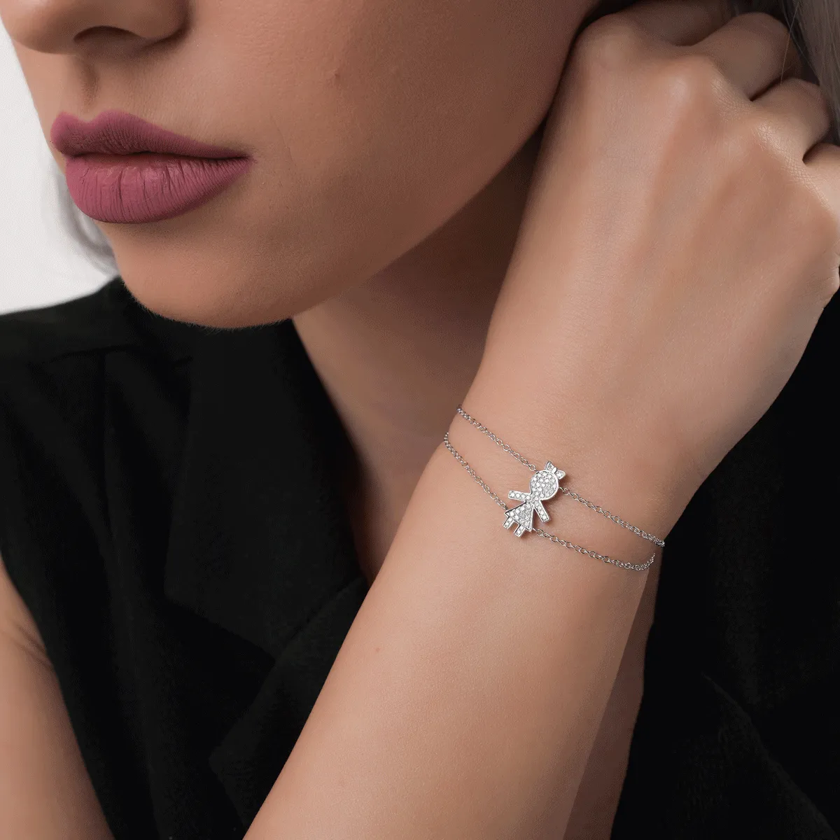 Bratara din aur alb cu diamante de 0.17ct