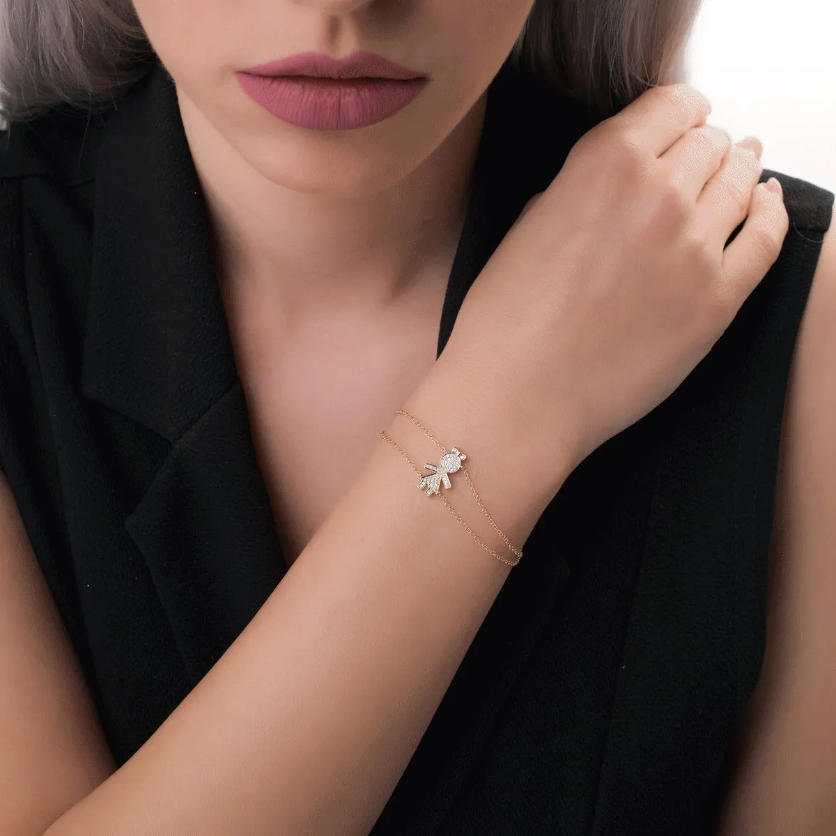 18K yellow gold bracelet with 0.18ct diamonds