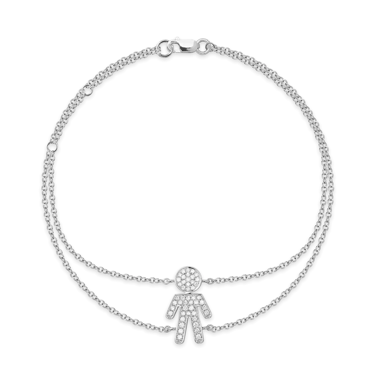 18K white gold bracelet with 0.16ct diamonds