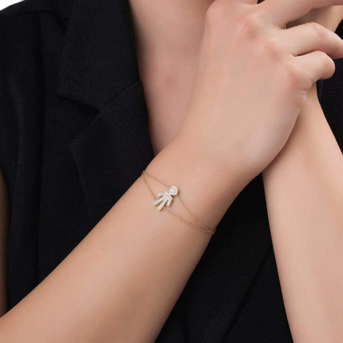 Bratara din aur galben cu diamante de 0.1ct