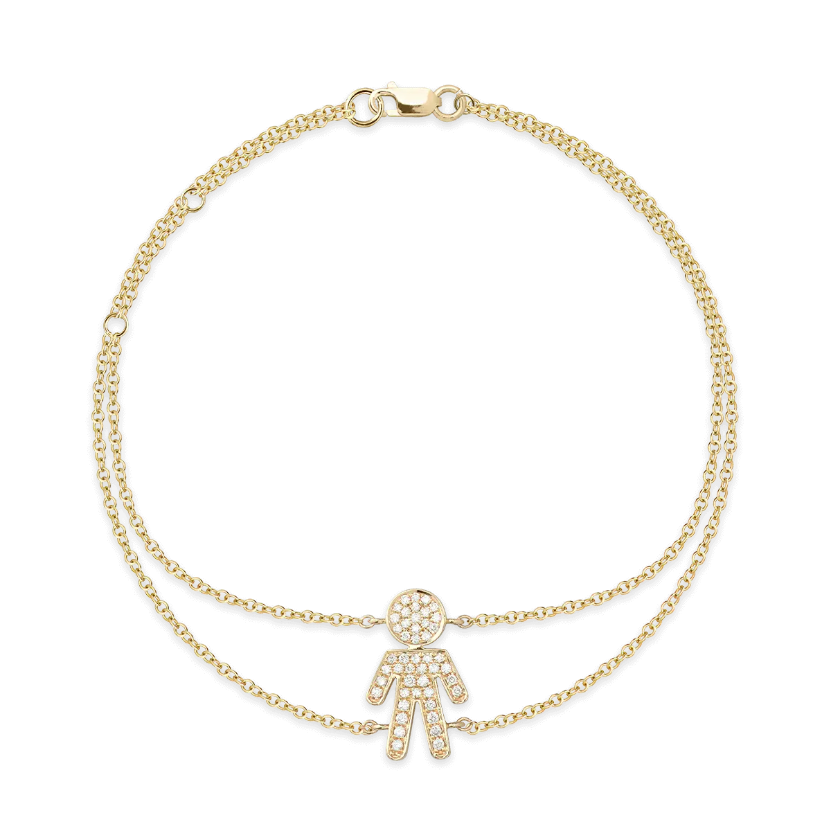 18K yellow gold bracelet with 0.17ct diamonds