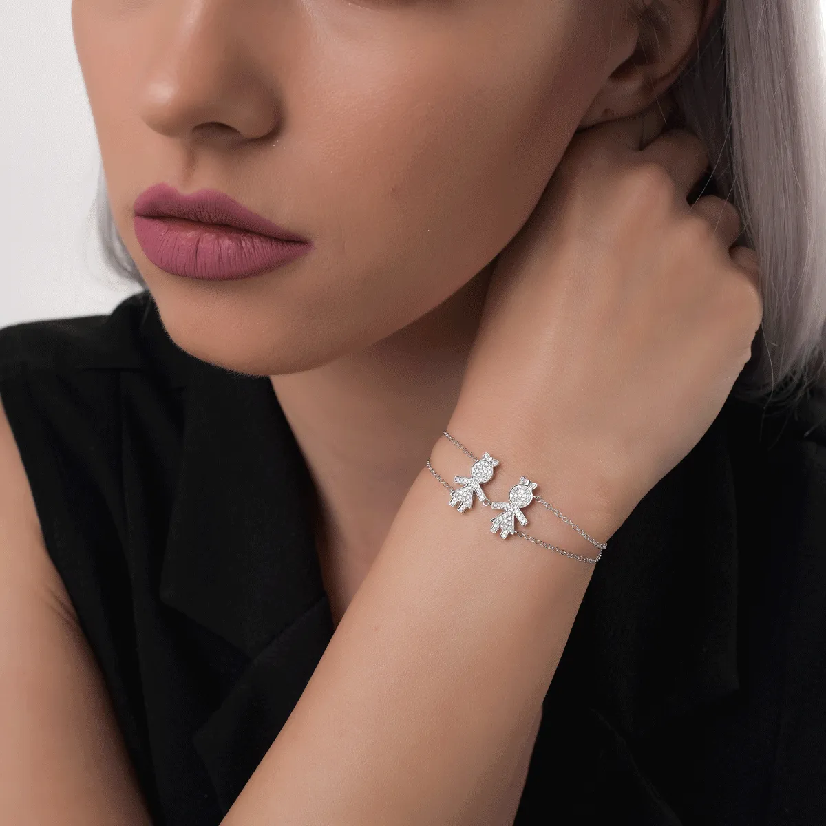 18K white gold bracelet with 0.34ct diamonds