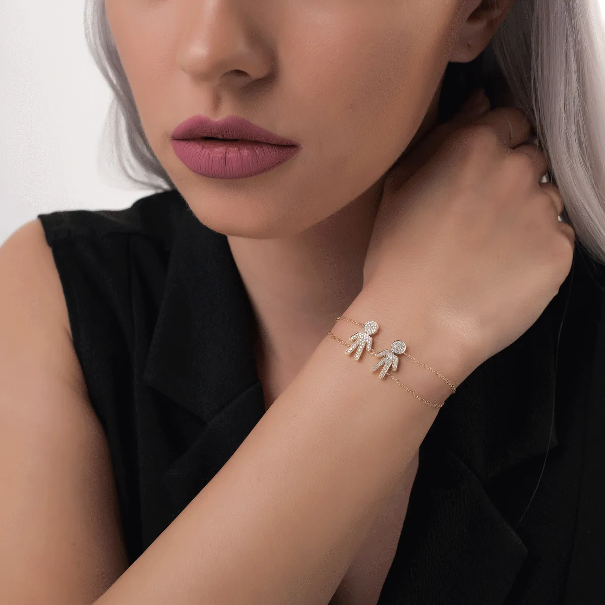 Bransoletka z 18K żółtego złota i diamenty 0.33kr