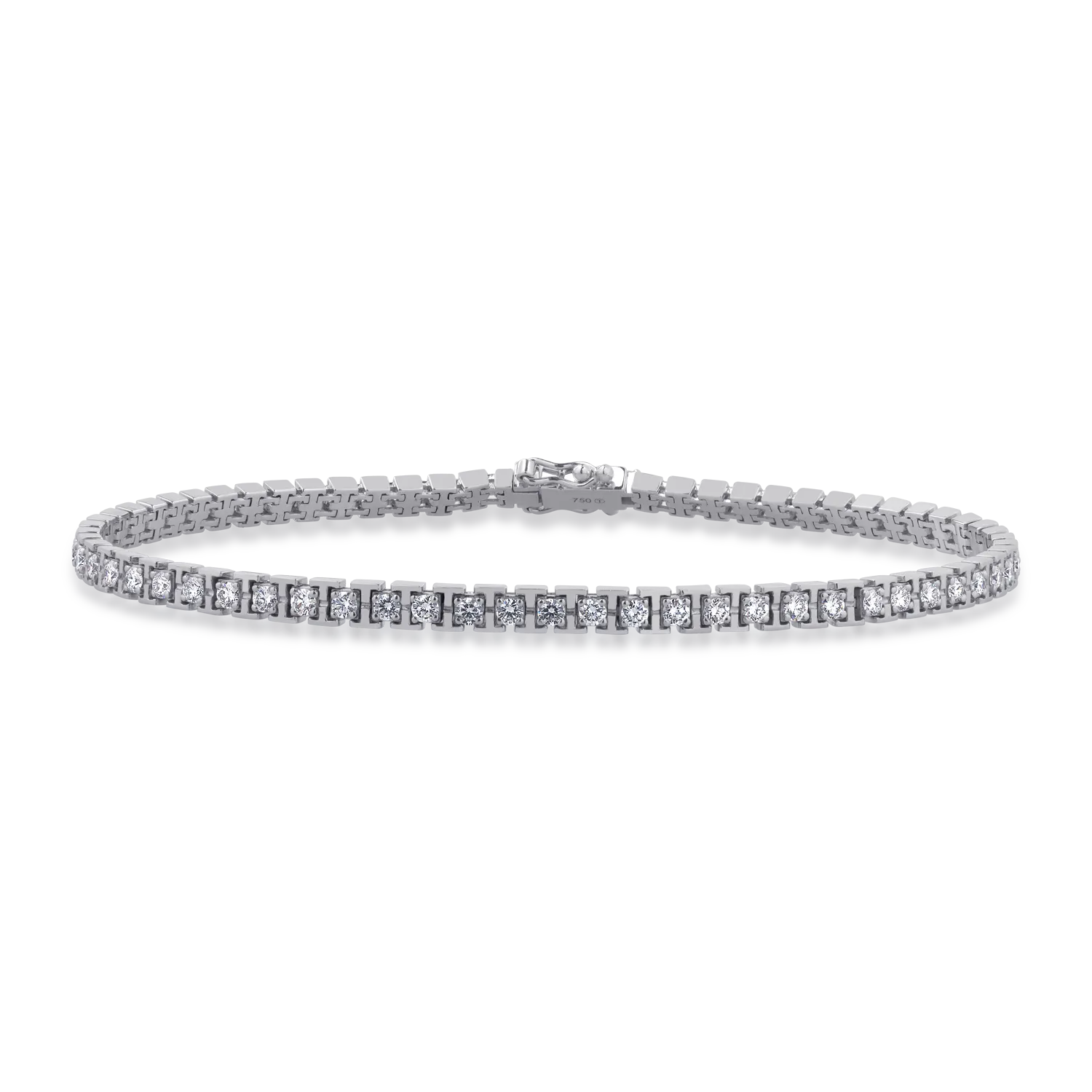 18K fehérarany tenisz karkötő 2.19ct gyémántokkal