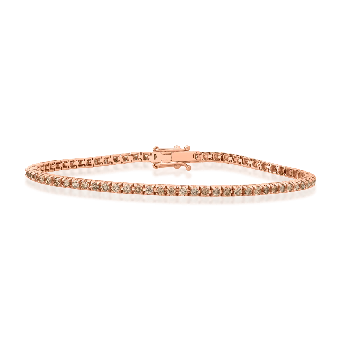18K rose gold bracelet with 1.5ct brown diamonds