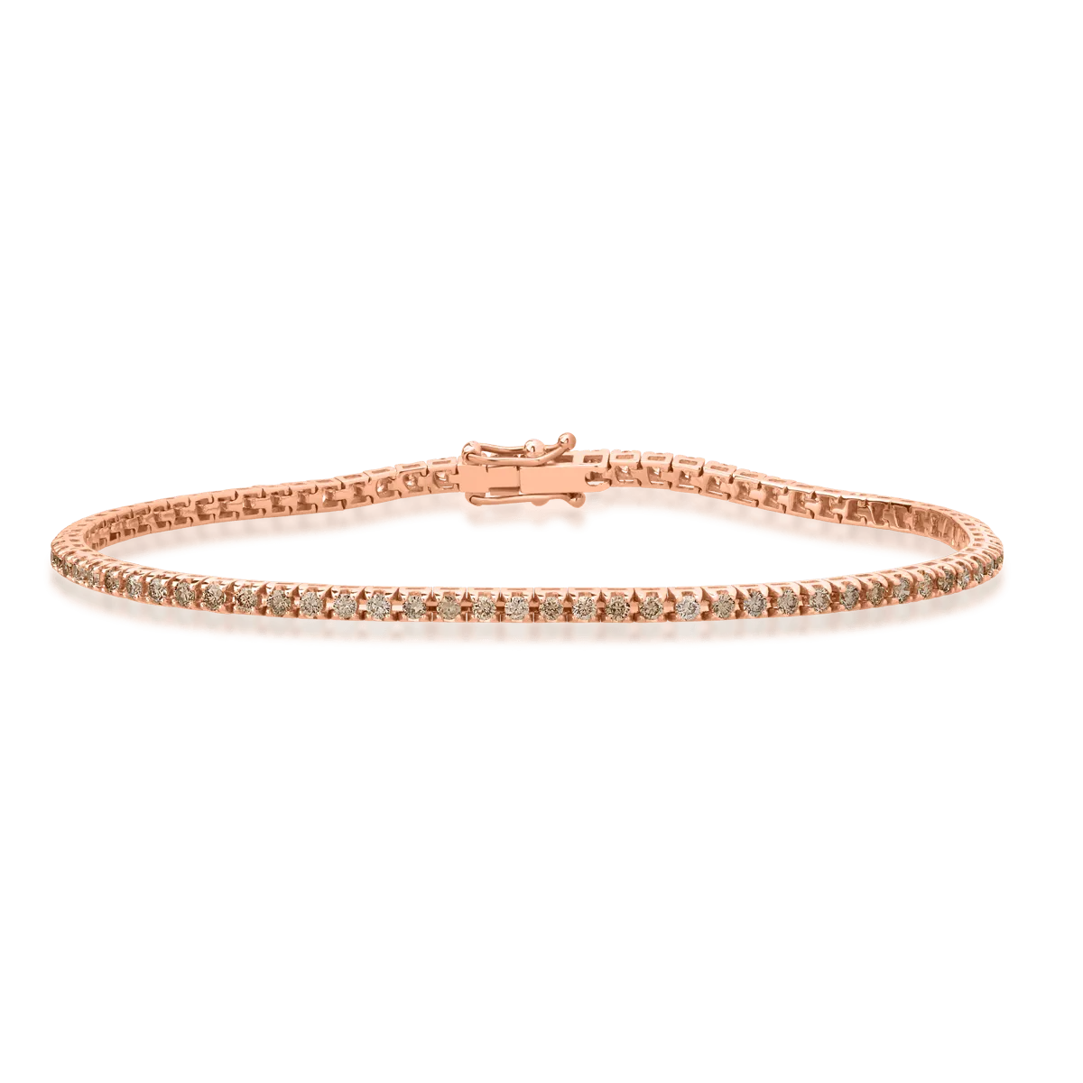 18K rose gold tennis bracelet with brown diamonds of 1.6ct