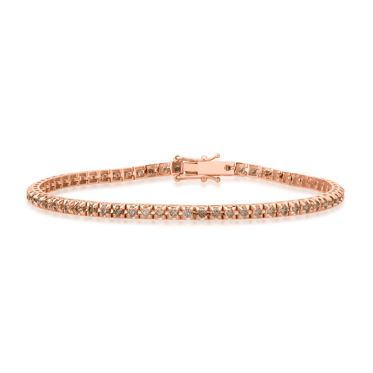 18K rose gold bracelet with 2ct brown diamonds