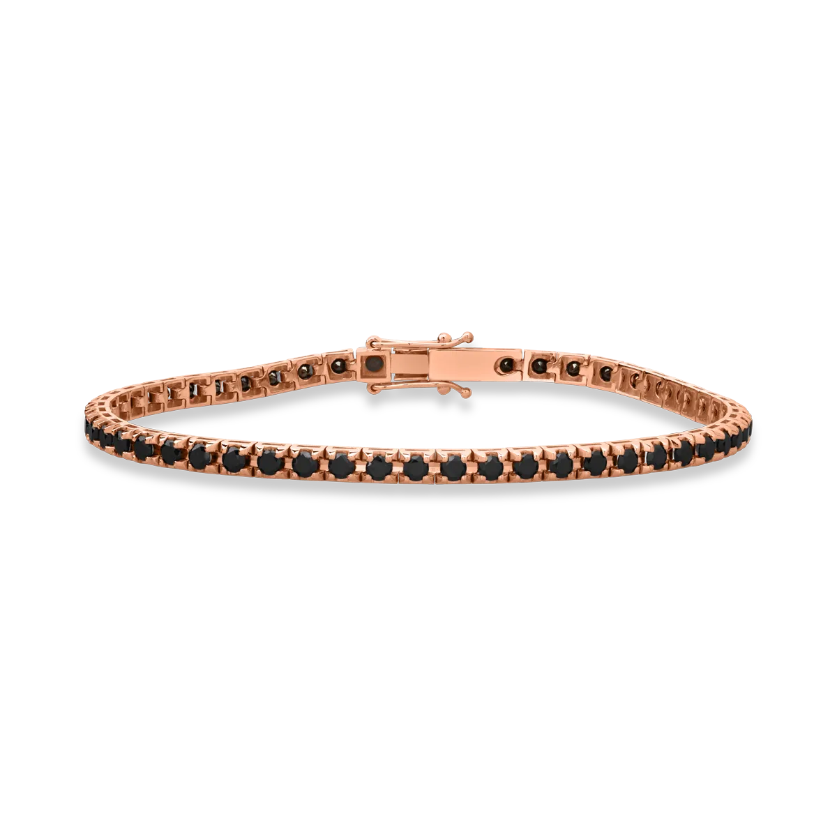 18K rose gold bracelet with 3.35ct black diamonds