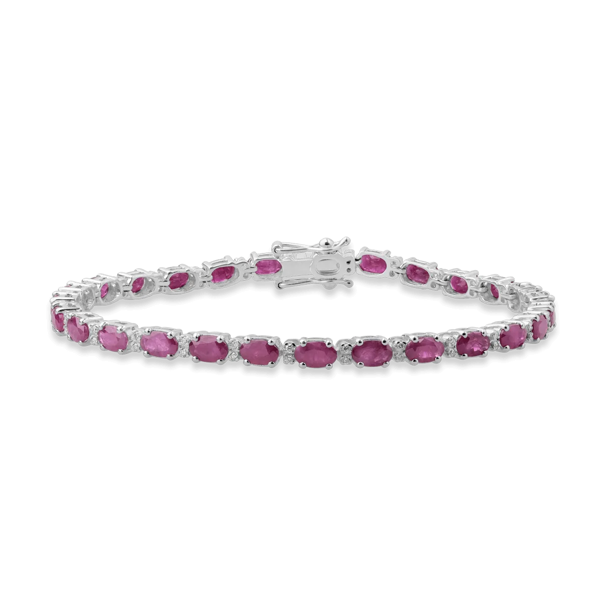 Bratara tennis din aur alb de 18K cu rubine de 8.53ct si diamante de 0.26ct-53617