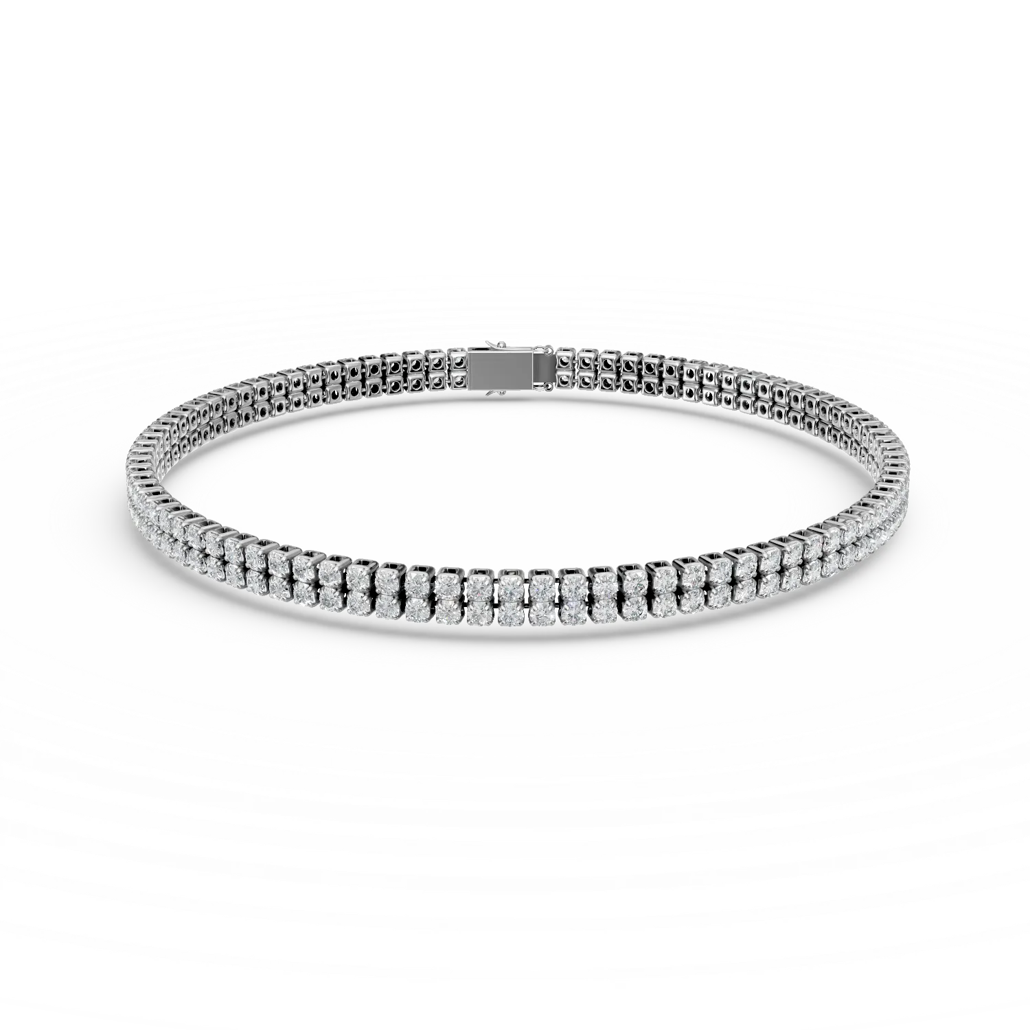 Bratara tennis din aur alb cu diamante de 2.645ct