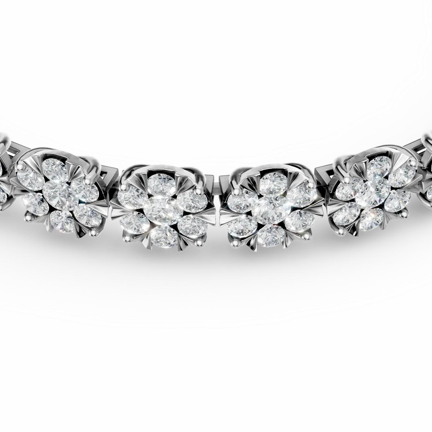 Bratara tennis din aur alb cu diamante de 5ct