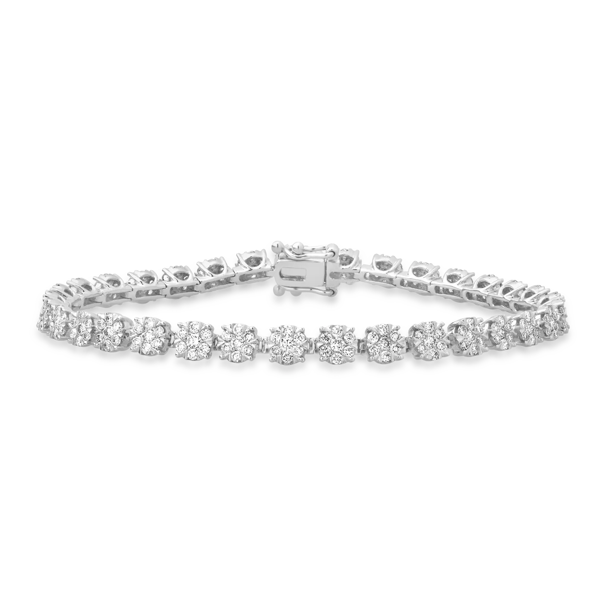 Bratara tennis din aur alb cu diamante de 2ct