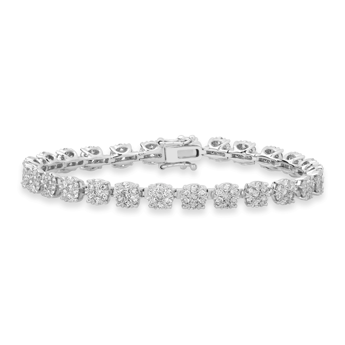 Bratara tennis din aur alb cu diamante de 2ct