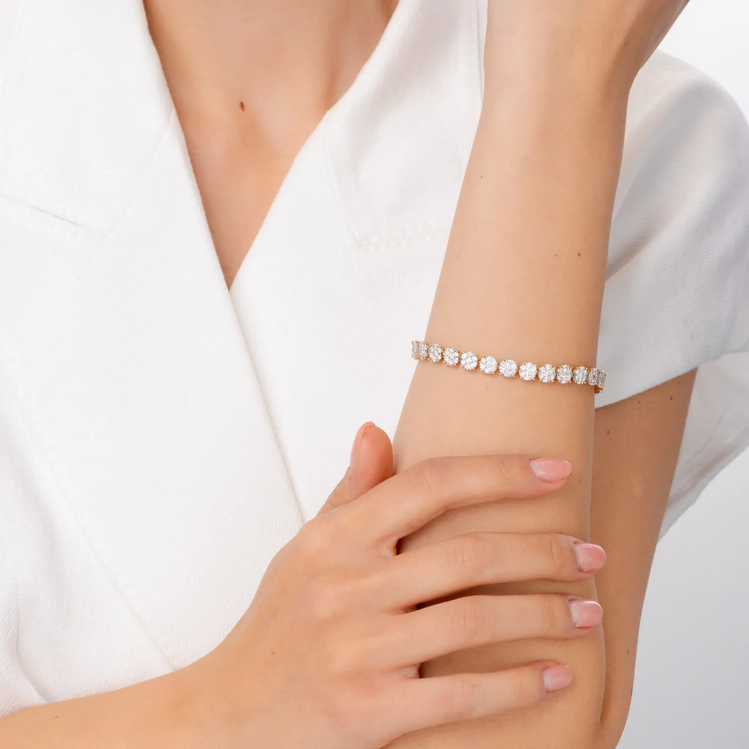 Bransoletka z żółtego 18K złota z 6ct diamentami