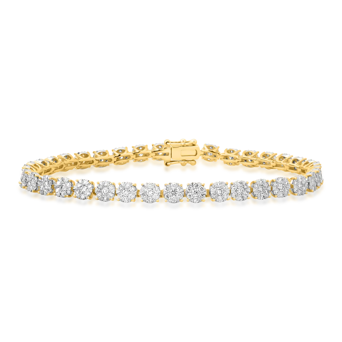 Bratara tennis din aur galben de 18K cu diamante de 3ct-53672